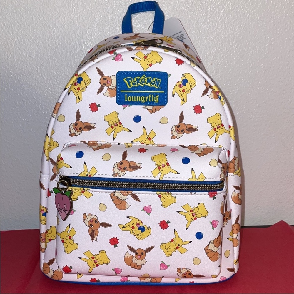 Exclusive Loungefly Pokemon Eevee and Pikachu Fruit and Berries Mini Backpack